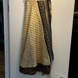 Gold and Black Patterned Saree wrap skirt